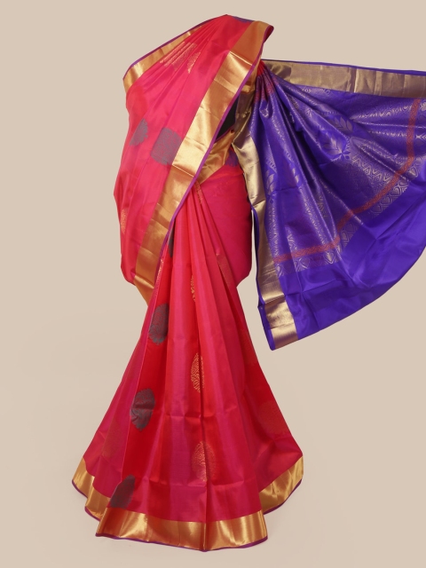 

Pothys Pink Solid Kanjeevaram Saree