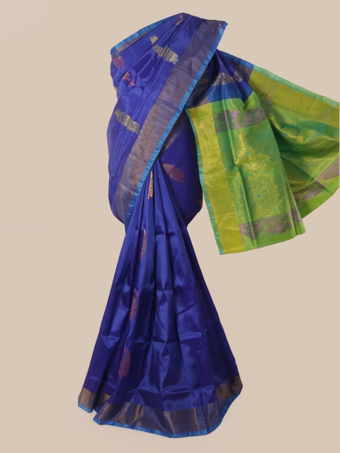

Pothys Blue Woven Design Pure Silk Saree