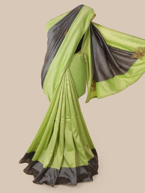 

Pothys Green & Grey Art Silk Embellished Saree