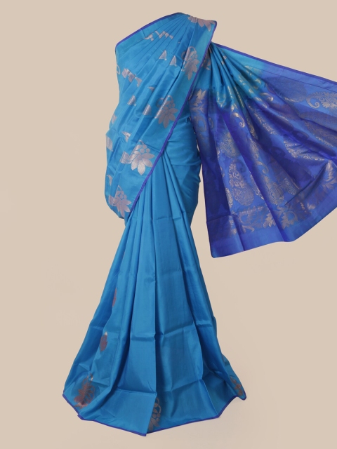 

Pothys Blue Pure Silk Woven Design Kanjeevaram Saree