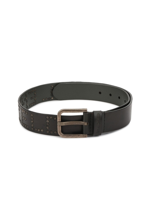 

Royal Enfield Men Olive Green Leather Solid Belt