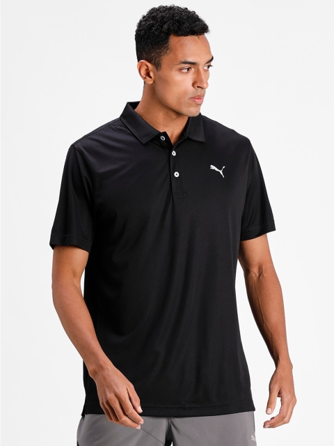 

Puma Men Black Solid DryCell Golf Polo Collar T-shirt