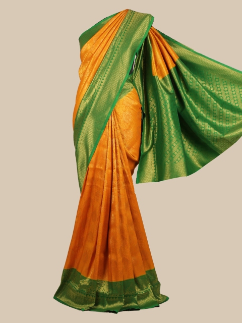 

Pothys Mustard Yellow & Green Art Silk Woven Design Saree