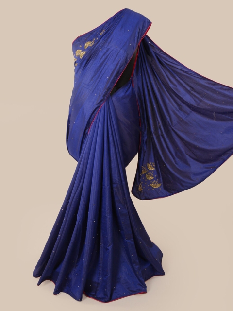 

Pothys Blue Embellished Art Silk Saree