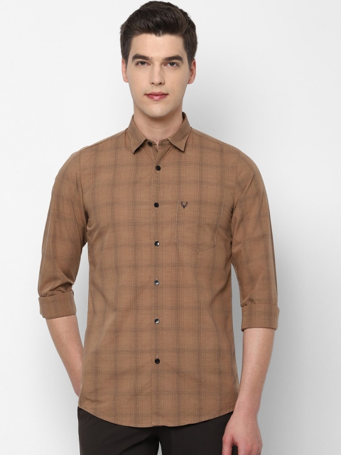 

Allen Solly Men Brown Slim Fit Checked Casual Shirt