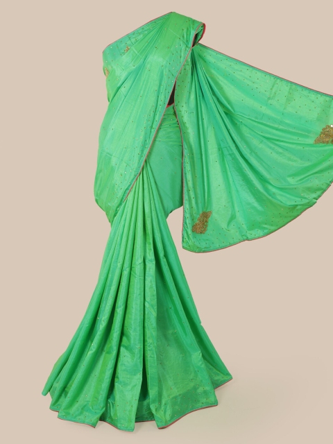 

Pothys Green Embellished Art Silk Saree