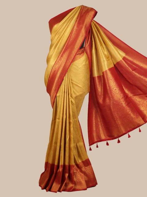 

Pothys Gold-Toned & Red Art Silk Woven Design Banarasi Saree