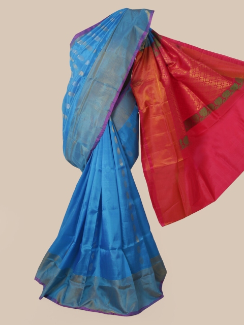 

Pothys Blue Pure Silk Woven Design Kanjeevaram Saree