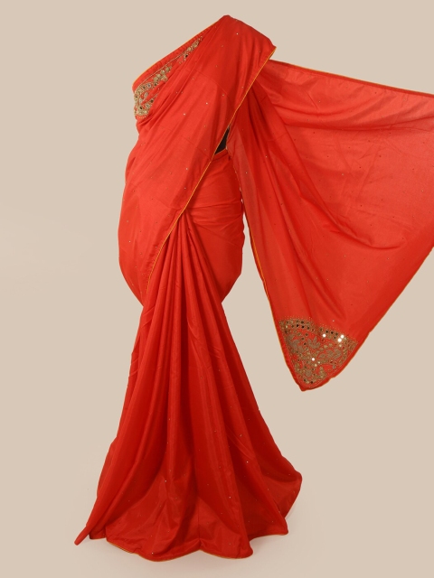 

Pothys Red Embellished Art Silk Saree