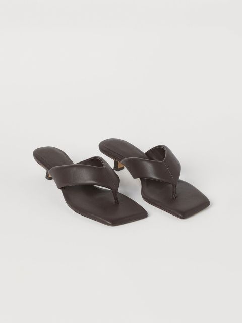 

H&M Women Brown Toe-Post Mules