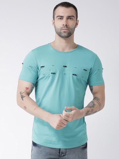 

Rex Straut Jeans Men Turquoise Blue Slim Fit Tshirts