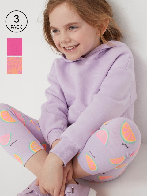 

H&M Girls 3-Pack Capri Leggings, Pink