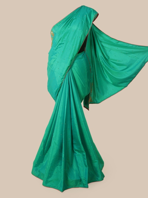 

Pothys Green Embellished Art Silk Saree