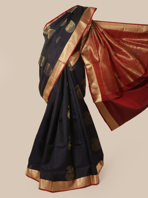 

Pothys Blue Woven Design Pure Silk Saree