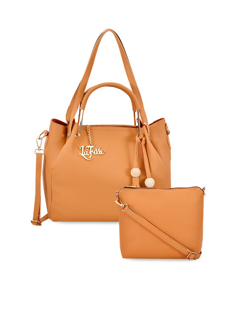 

LaFille Mustard Solid Shoulder Bag With Sling Bag