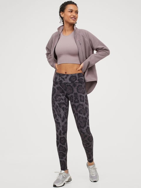

H&M Women Grey Printed Sports Tights