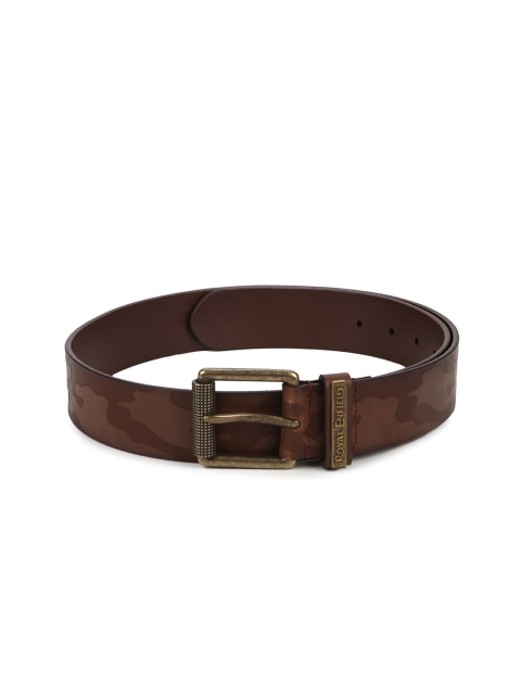 

Royal Enfield Men Brown Printed Leather Belt