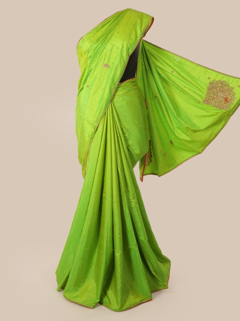 

Pothys Green Checked Art Silk Saree