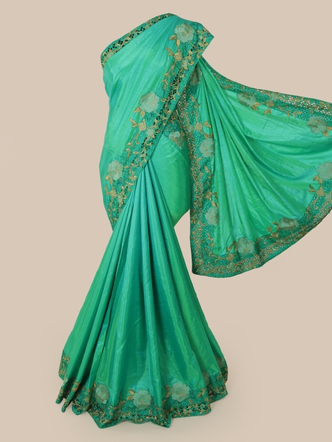 

Pothys Green Solid Art Silk Saree