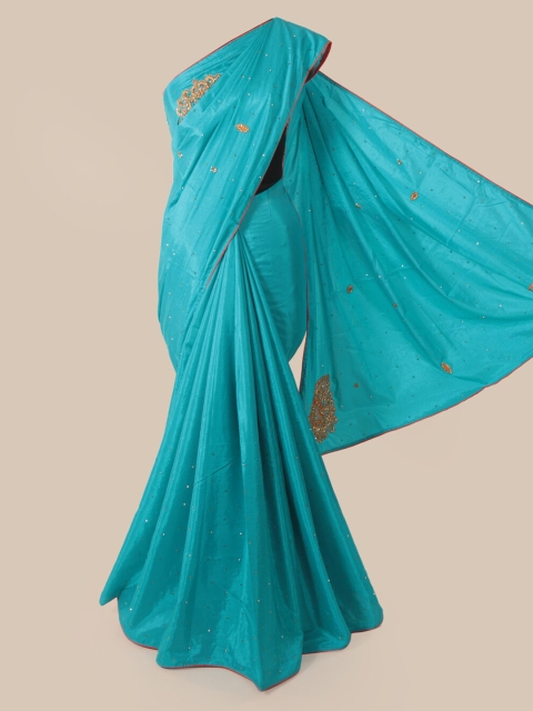 

Pothys Blue Embellished Art Silk Saree