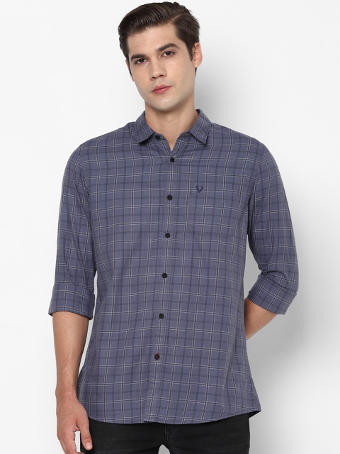 

Solly Jeans Co. Men Grey & White Regular Fit Checked Casual Shirt