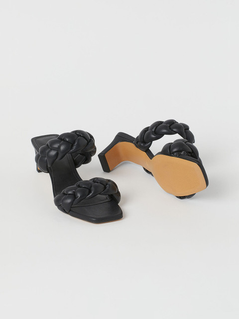 

H&M Women Black Braided Mules