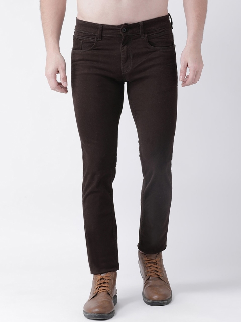 

Rex Straut Jeans Men Coffee Brown Slim Fit Jeans