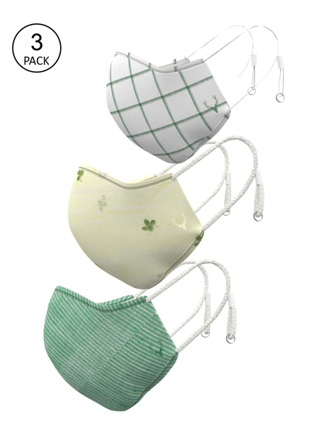 

Allen Solly Women Pack Of 3 3-Ply Reusable Pure Cotton Cloth Masks, Green