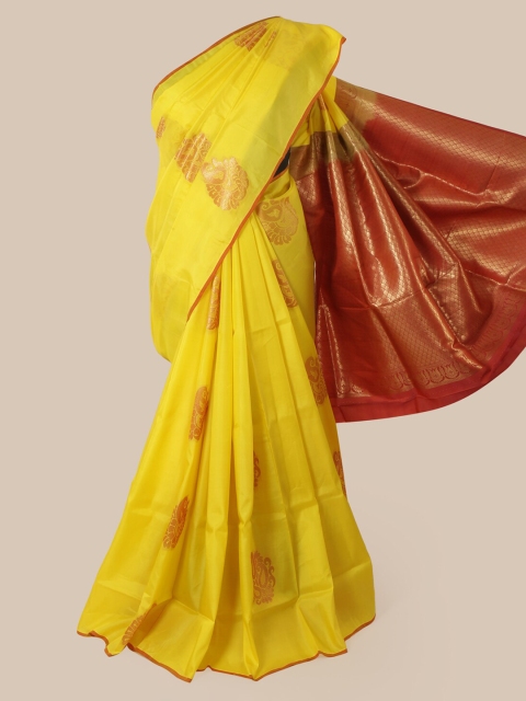 

Pothys Yellow Pure Silk Woven Design Kanjeevaram Saree