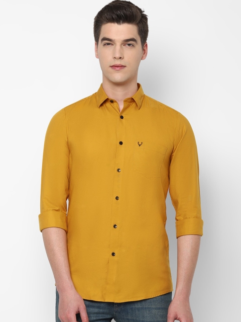 

Allen Solly Men Yellow Slim Fit Solid Casual Shirt