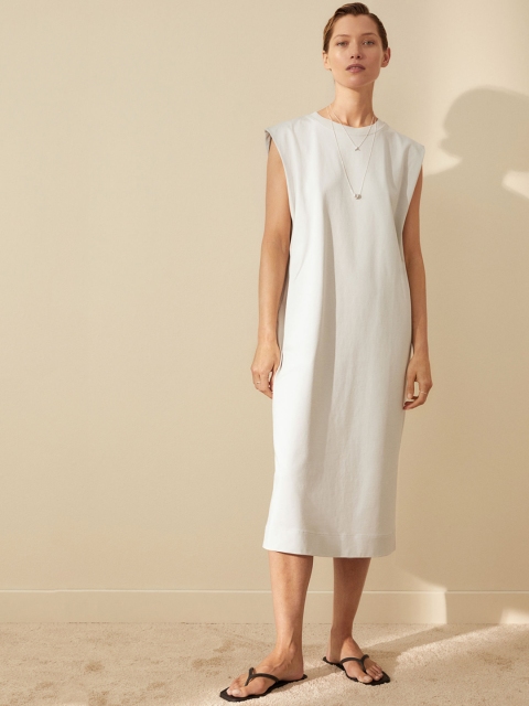 

H&M Women Light Green Solid Sleeveless Cotton Dress