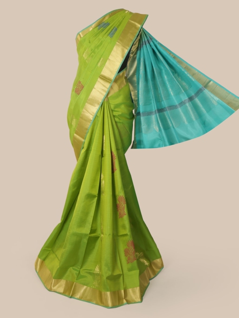 

Pothys Green Pure Silk Woven Design Kanjeevaram Saree
