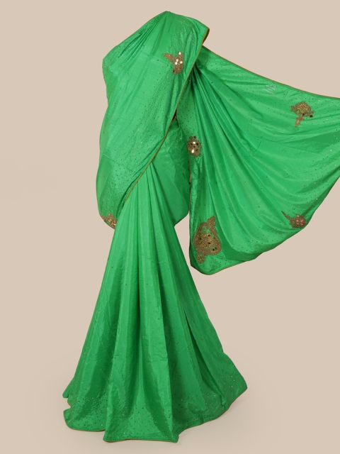 Pothys Green Embellished Art Silk Saree