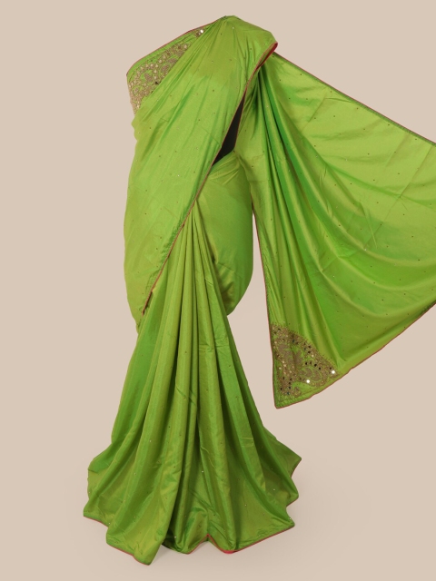 

Pothys Green Embellished Art Silk Saree