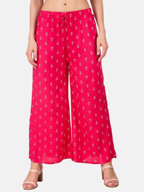 

Aawari Women Pink Regular Fit Solid Parallel Trousers