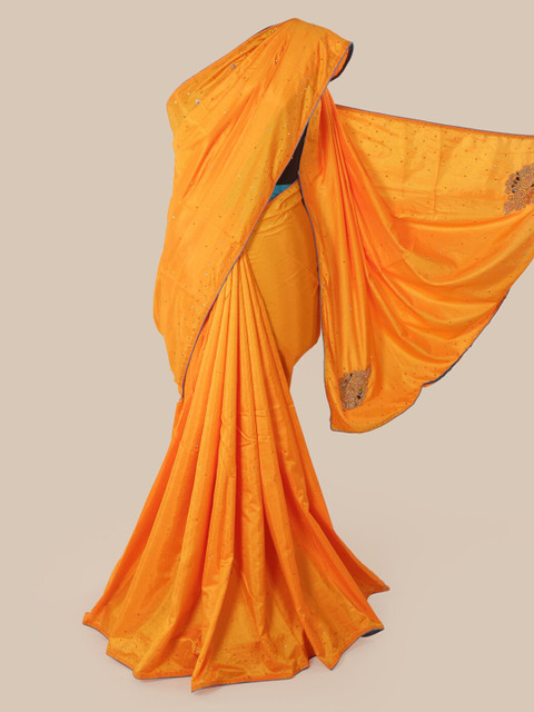 

Pothys Yellow Embellished Art Silk Saree