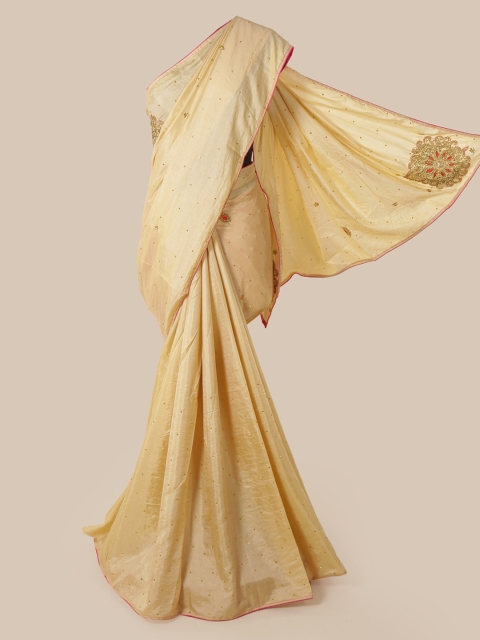 

Pothys Cream-Coloured Embellished Saree