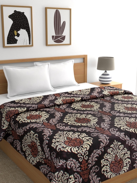 

Signature Brown Floral Double Bed Blanket
