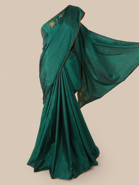 

Pothys Green Solid Art Silk Saree