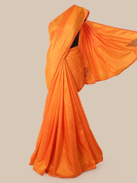 

Pothys Orange Embellished Art Silk Saree