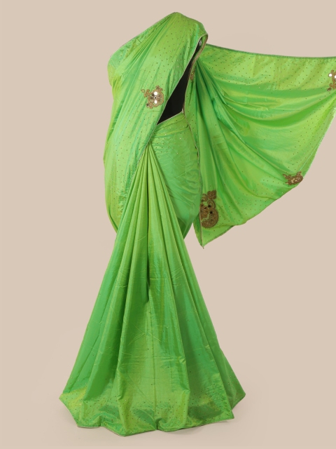 

Pothys Green Embellished Art Silk Saree
