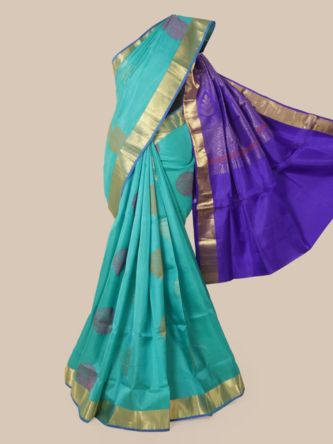 

Pothys Blue Woven Design Kanjeevaram Saree
