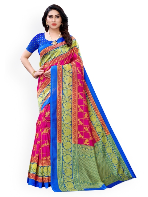 

KALINI Pink Poly Silk Printed Patola Saree