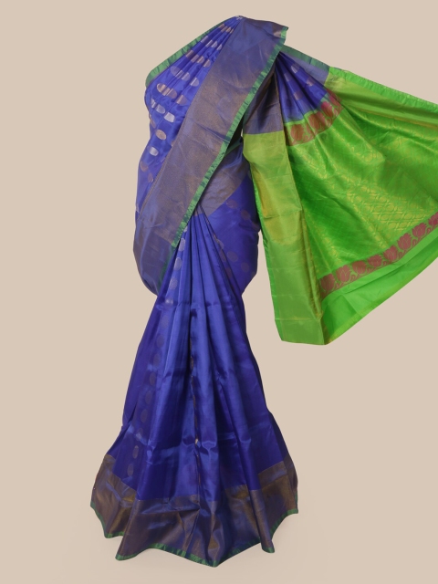 

Pothys Blue Pure Silk Woven Design Kanjeevaram Saree