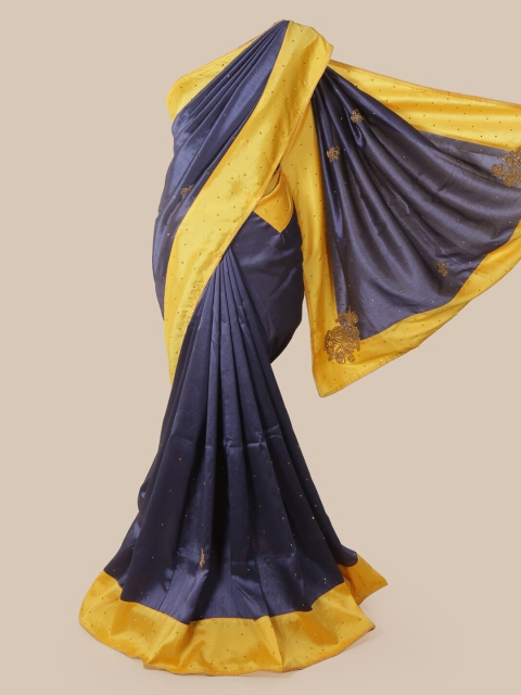 

Pothys Navy Blue & Yellow Art Silk Woven Design Saree