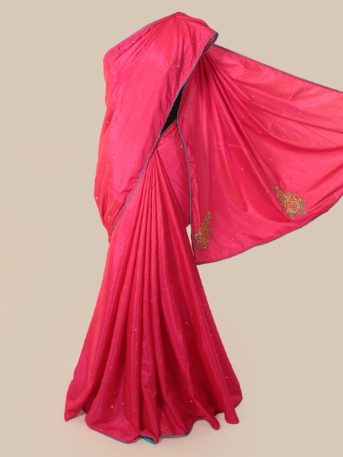 

Pothys Magenta Embellished Art Silk Saree