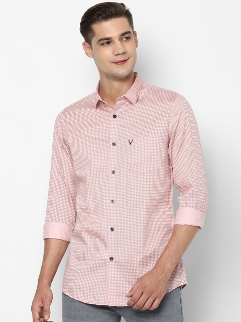 

Allen Solly Men Pink Slim Fit Checked Casual Shirt