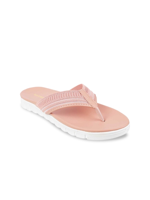 

WALKWAY Women Pink Woven Design Open Toe Flats