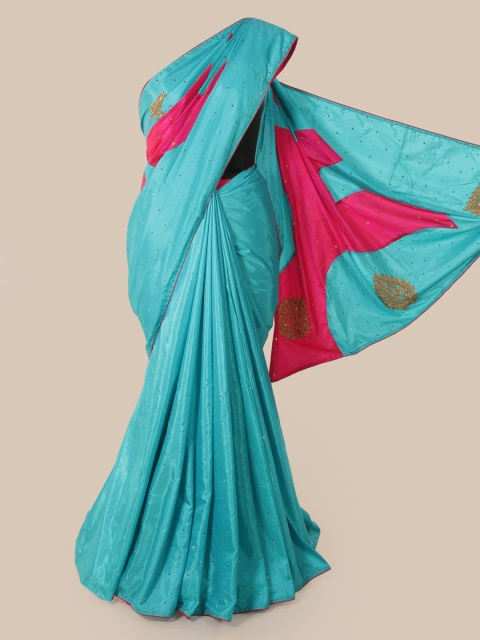 

Pothys Blue & Pink Art Silk Embellished Saree