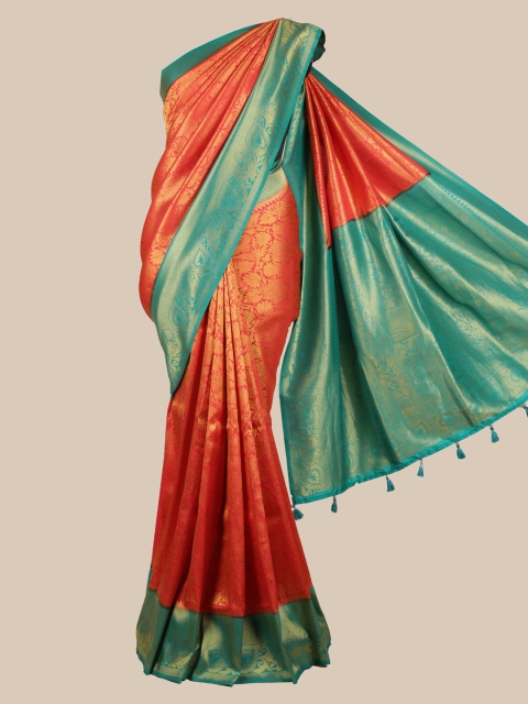 

Pothys Pink & Gold-Toned Art Silk Woven Design Saree